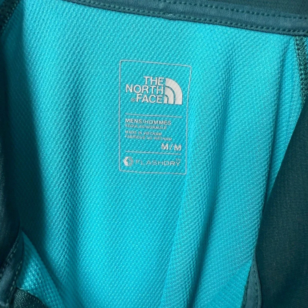 The‎ North Face Mens FlashDry Quarter Zip Pullover Green Long Sleeve Size M